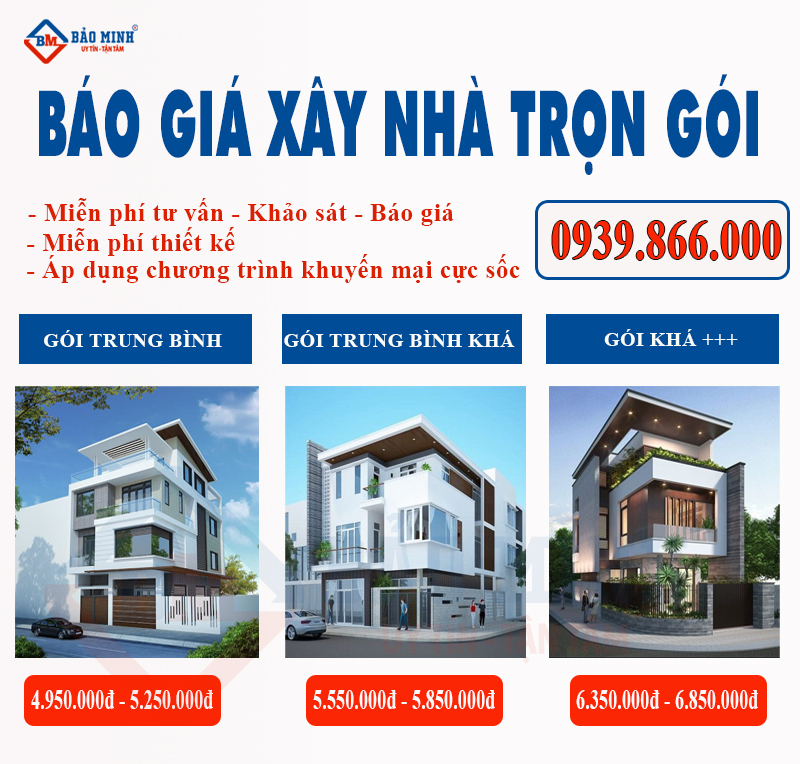 Báo giá xây nhà trọn gói Long An hiện nay