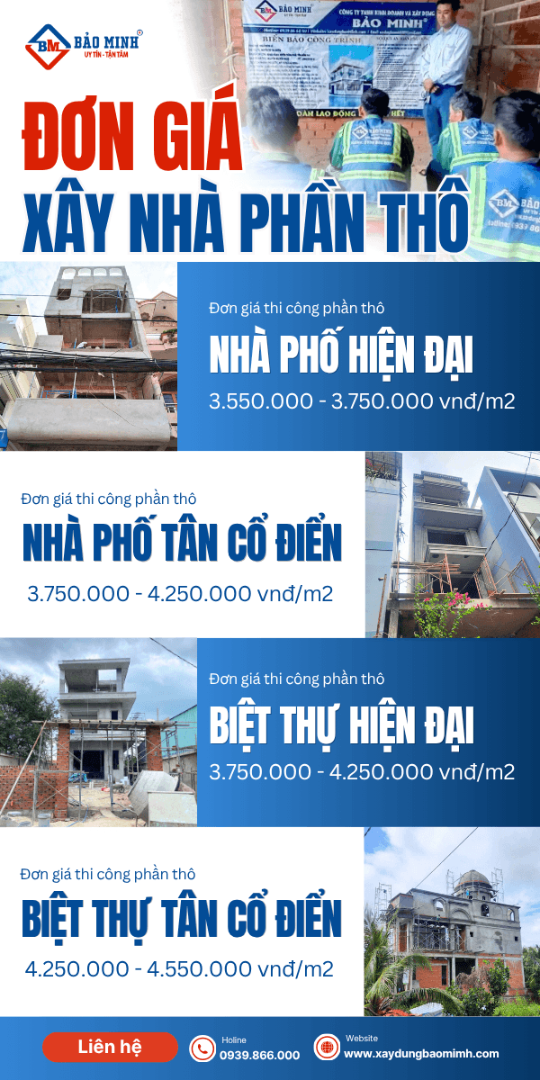 Báo giá xây dựng phần thô quận 4 HCM hiện nay