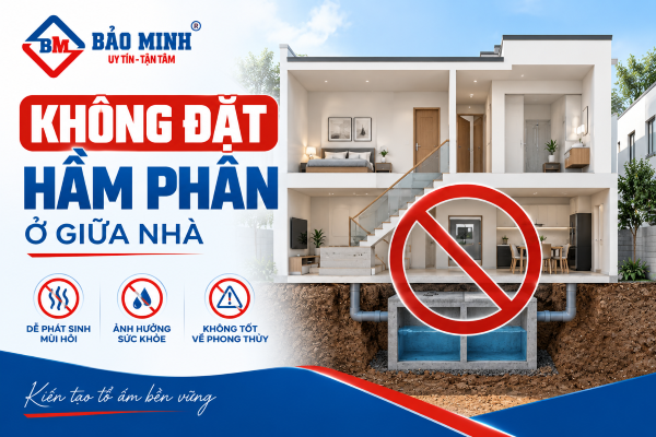 Không đặt hầm phân ở giữa nhà