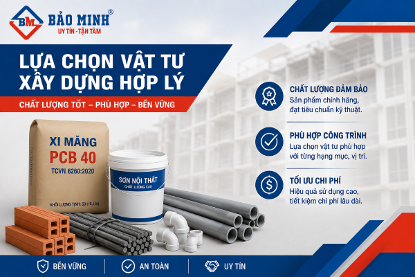 Lựa chọn vật tư hợp lý, phù hợp với tài chính và nhu cầu