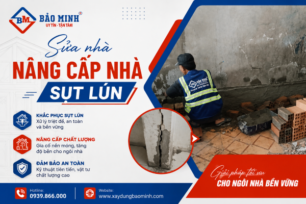Sửa chữa cải tạo nhà quận Tân Bình bị sụt lún