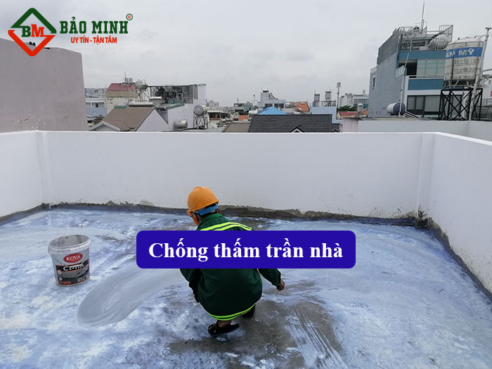 Thực hiện chống thấm trần nhà