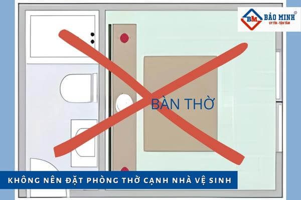 Không nên đặt bàn thờ bên cạnh nhà vệ sinh