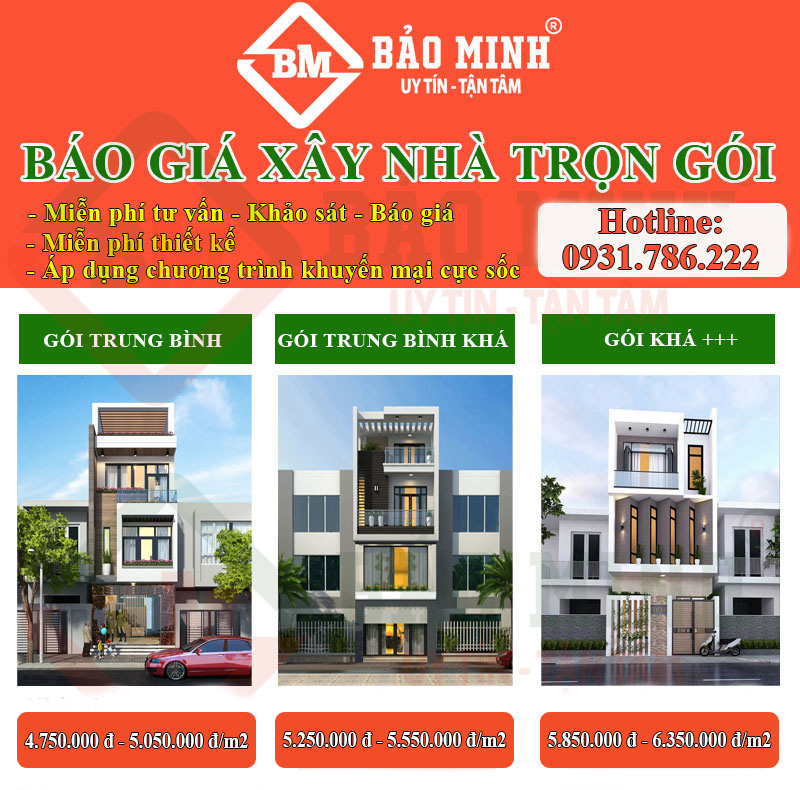 Báo giá xây nhà trọn gói quận Ninh Kiều Cần Thơ