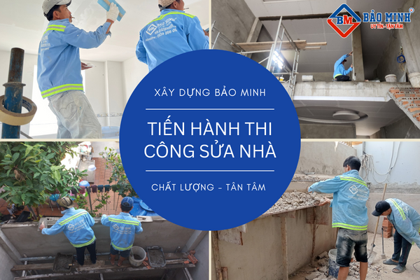 Thực hiện công việc sửa chữa nhà 