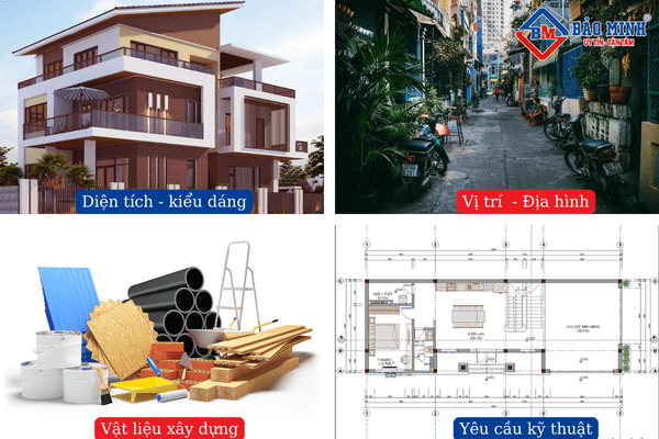 Các yếu tố ảnh hưởng đến giá xây nhà trọn gói Tân Phú Đông