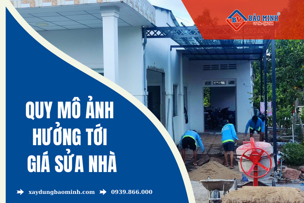 Quy mô dự án ảnh hưởng tới giá sửa nhà mộc hóa