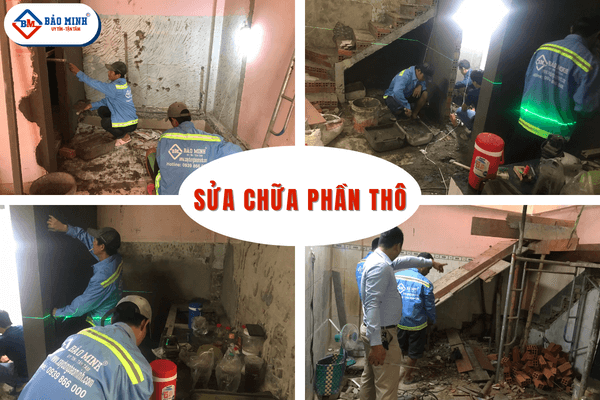 Thực hiện sửa chữa phần thô