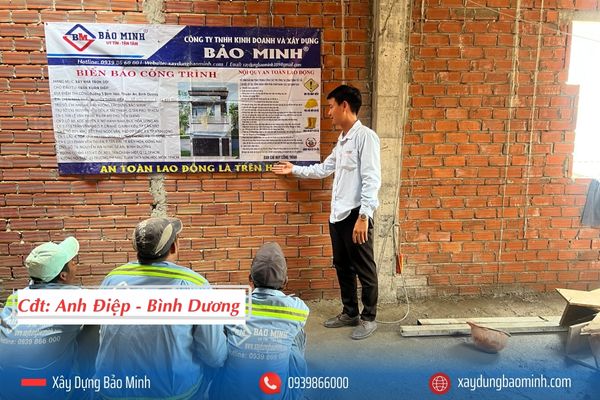 Họp an toàn lao động công trình anh Điệp - Bình Dương