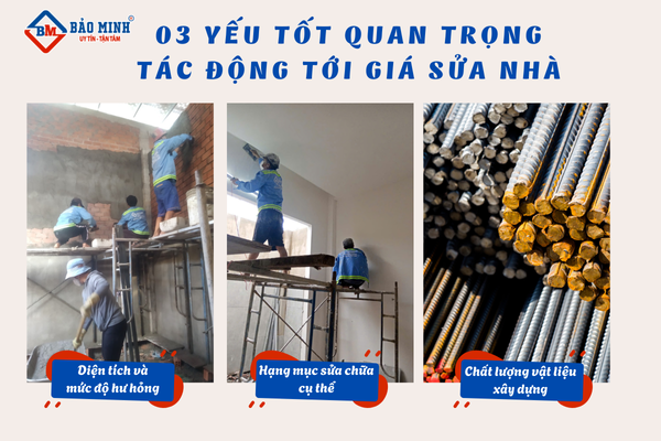 03 yếu tố quan trọng tác động tới giá sửa nhà 