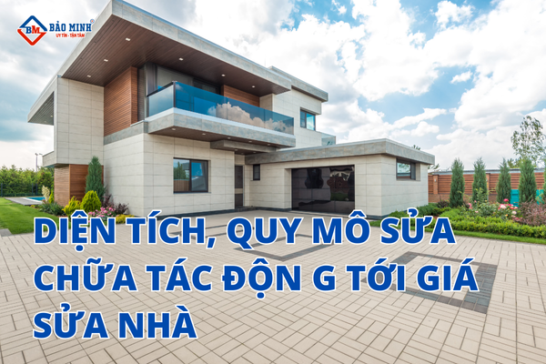 Diện tích , quy mô sửa chữa ảnh hưởng tới giá