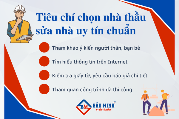 Tiêu chí chọn nhà thầu thầu uy tín