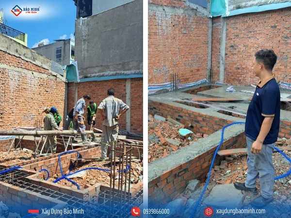 Công tác đổ bê tông móng