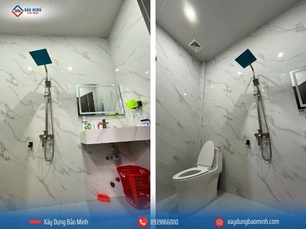 Ngôi nhà được bố trí với 2 nhà vệ sinh