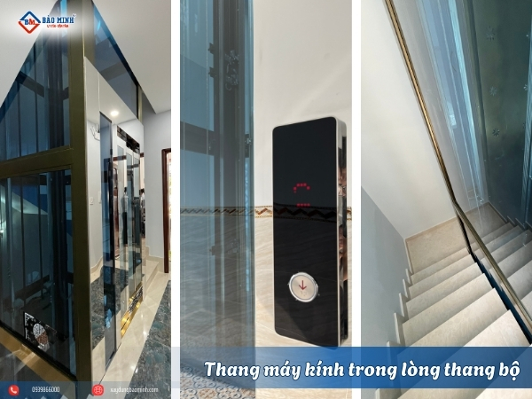 Anh Hùng lựa chọn thâng máy kính trong lòng thang bộ