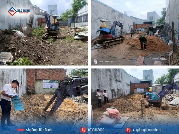 Dọn dẹp mặt bằng thi công phần móng