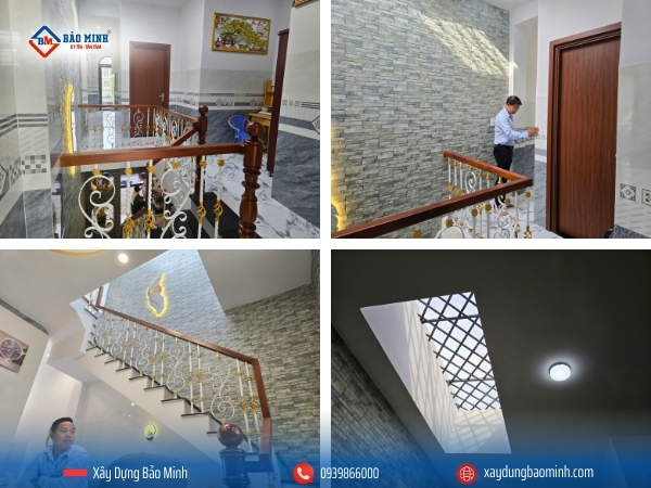 Giếng trời nằm trên ô cầu thang tối ưu không khí và ánh sáng tự nhiên
