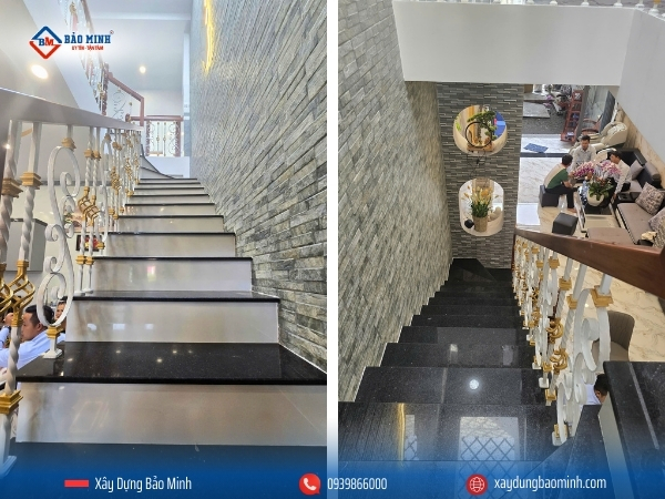 Khu vực cầu thang - công trình xây nhà 2 tầng trọn gói
