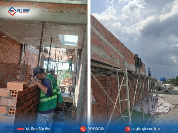 Xây tường ngăn phòng và tô trát toàn nhà