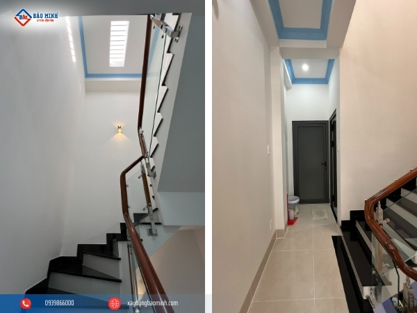 Hành lang và cầu thang  - Công trình xây nhà quận Bình Tân