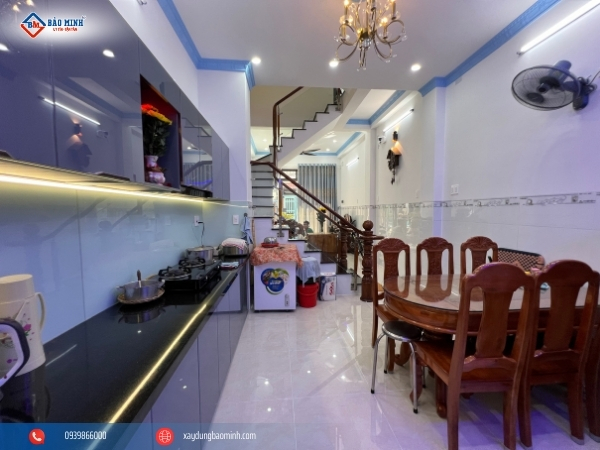 Phòng bếp công trình xây nhà quận Bình Tân