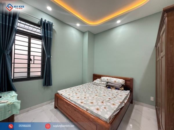 Phòng ngủ tại tầng 2 - xây nhà 2 tầng Hóc Môn