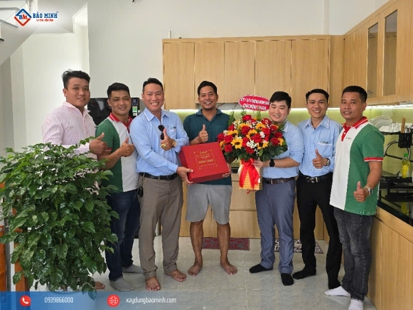 Bảo Minh bàn giao công trình xây nhà 2 tầng cho gia chủ