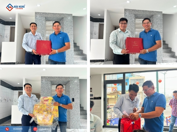 Bảo Minh đến bàn giao nhà cho gia chủ