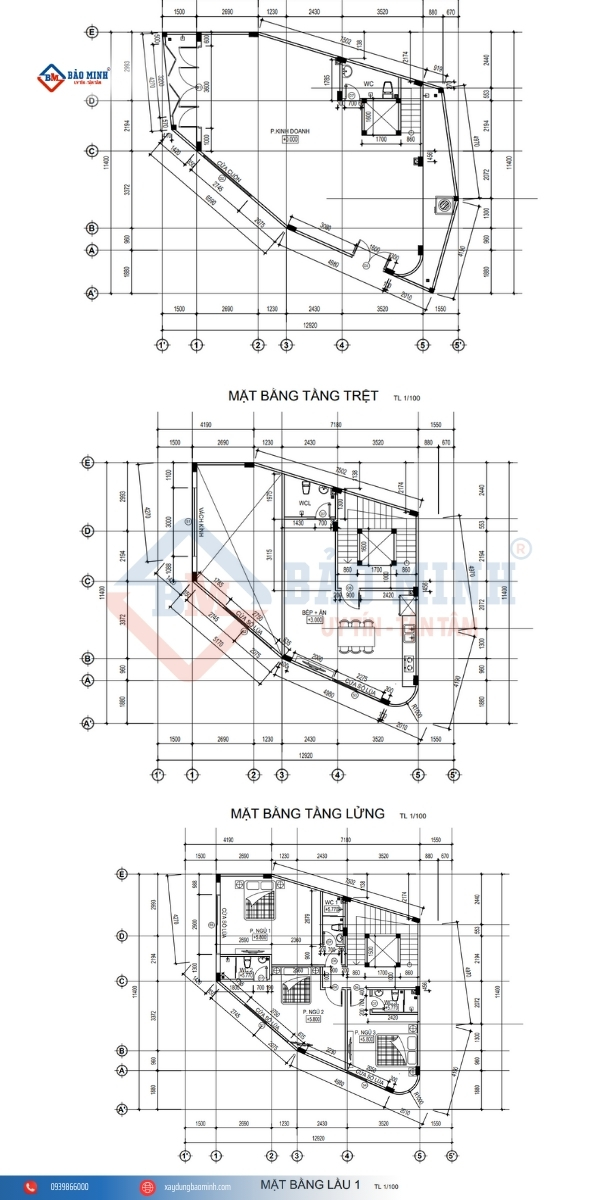 Bố trí mặt bằng nhà anh Lập