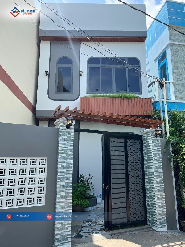 Mặt tiền mẫu nhà 2 tầng Mỹ Tho
