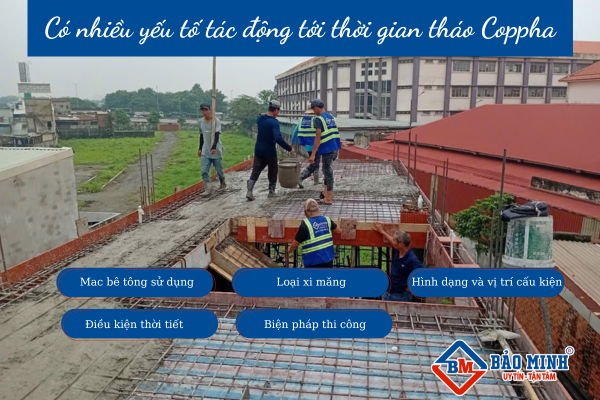 Có nhiều yếu tố ảnh hưởng tới thời gian tháo cốp pha