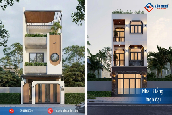 Mẫu nhà 3 tầng hiện đại