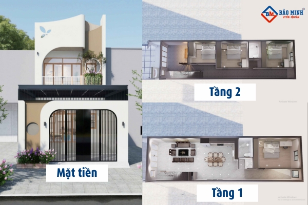 Mẫu thiết kế nhà 2 tầng 90m2