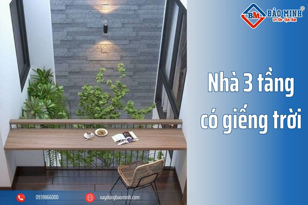 Nhà 3 tầng có giếng trời