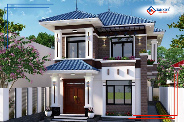 Mẫu nhà mái nhật 2 tấng 8x12m