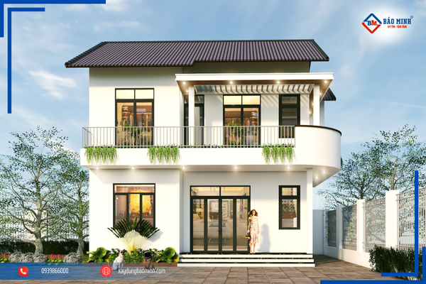 Mẫu nhà mái thái 2 tầng hiện đại