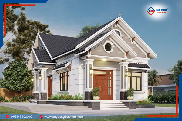 Mẫu nhà mái thái có sự kết hợp với sân vườn