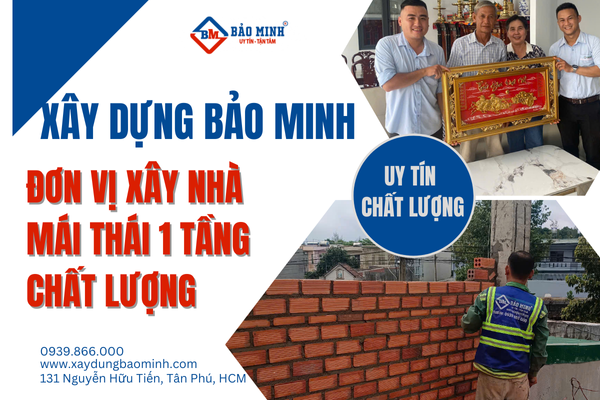 Xây Dựng Bảo Minh xây nhà mái nhật 1 tầng chất lượng