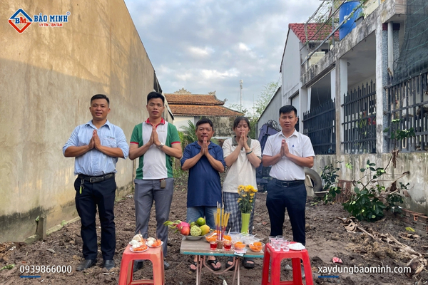 Cúng khởi công công trình xây nhà 2 tầng Bình Dương