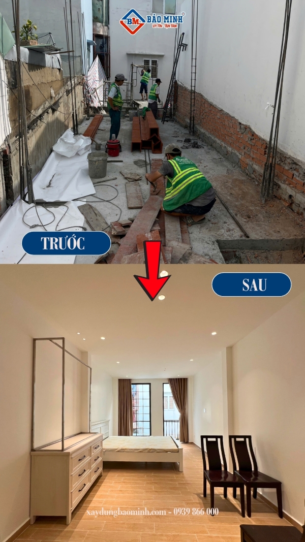 ngôi nhà được nâng thêm 1 tầng