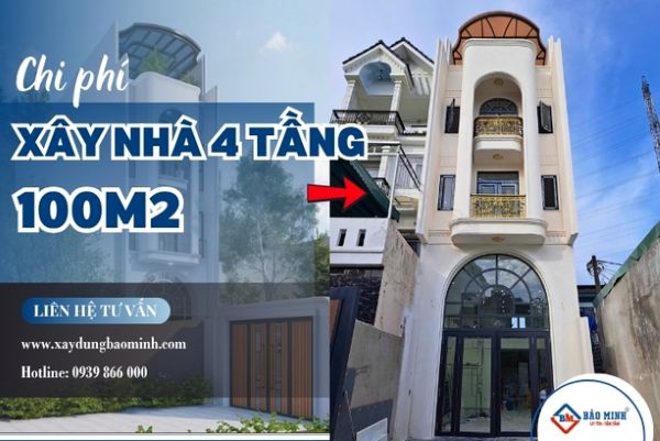 Tìm hiểu chi phí xây nhà 4 tầng 100m2