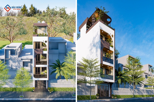 Tổng quan nhà 4 tầng 90m2