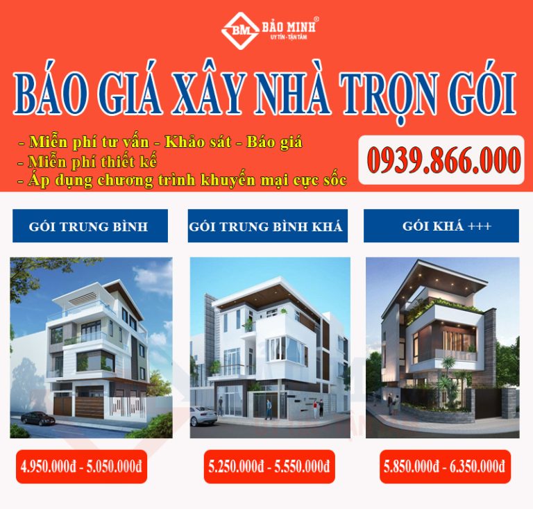 Báo giá xây nhà trọn gói phường Bến Thành HCM