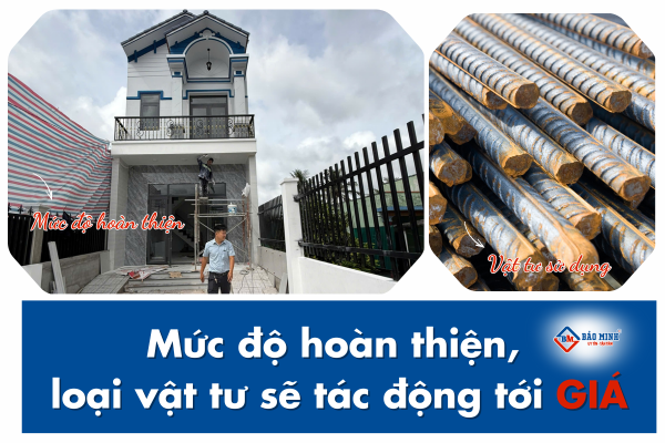 Mức độ hoàn thiện, loại vật tư sử dụng tác động tới giá xây nhà trọn gói