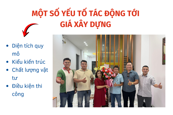 Một số yếu tố chính tác động tới giá xây nhà trọn gói