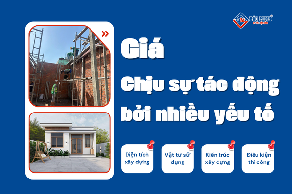 Giá xây nhà trọn gói xã Long Sơn chịu sự tác động bởi nhiều yếu tố khác nhau
