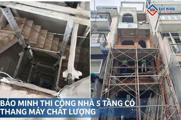 Bảo minh xây nhà 5 tầng có thang máy chất lượng